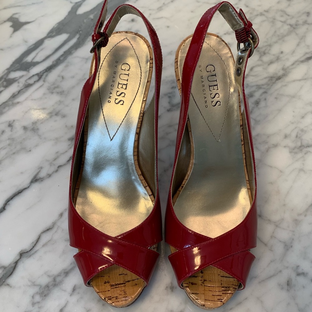 GUESS by Marciano red patent leather sandals